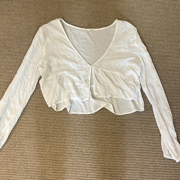 PacSun/L.A. Hearts cropped long sleeve top & Vintage Havana denim skirt - Picture 2 of 6